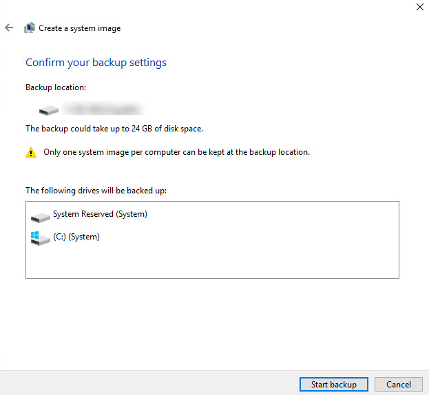 Confirm System Image