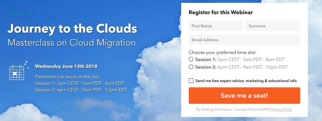 Altaro webinar Clouds